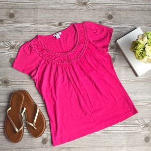 Bright Pink Short Sleeve Top